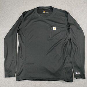 Carhartt Shirt Mens Large Relaxed Fit Force Midweight Base Layer Tech Crew Black